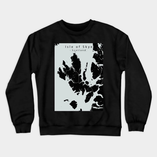 Isle of Skye Scotland Island Map Crewneck Sweatshirt by Robin-Niemczyk